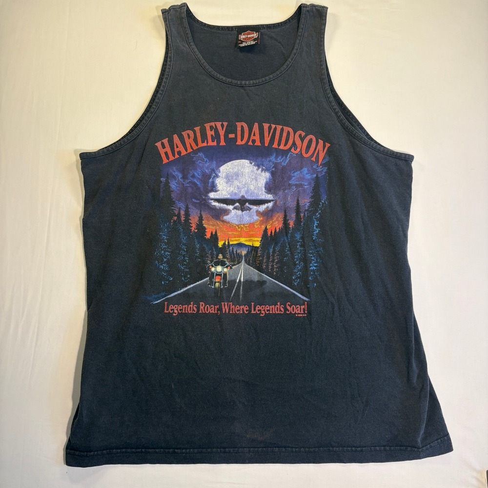 Harley-Davidson Tank Top Mens XL Black Stone Mountain Georgia 2002 Vintage